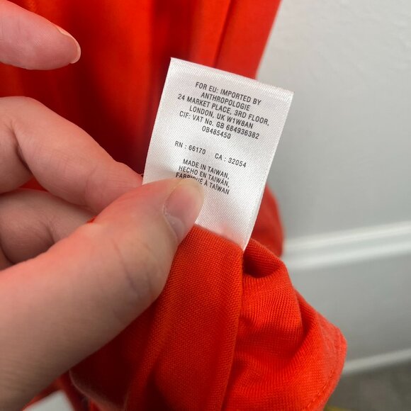 Anthropologie Maeve Red-orange Abroad Midi Length Sleeveless Trumpet Skirt Dress - Picture 9 of 14